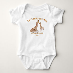 Unser erster Muttertag, Baby Giraffe individuelle Strampler