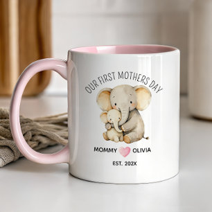 Unser erster Muttertag, Elefant Mama und Baby Mug Tasse