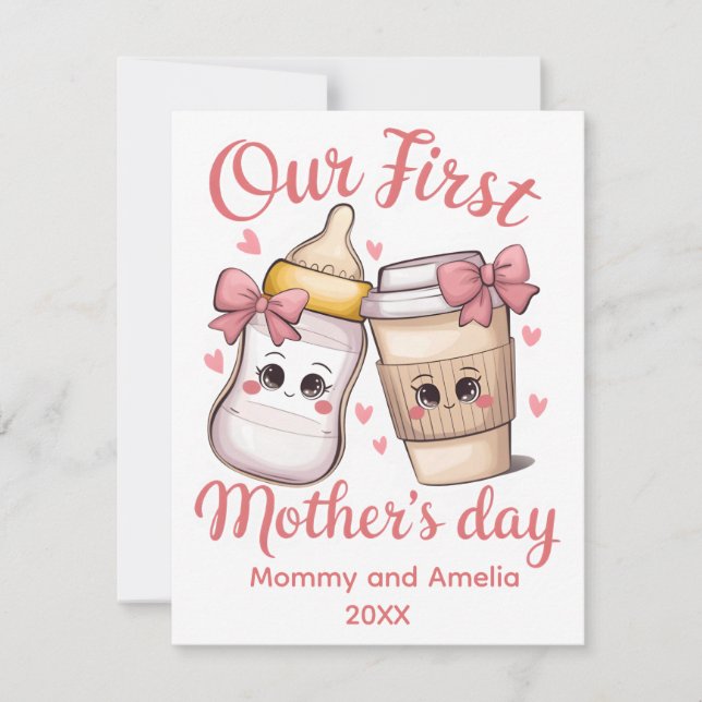 Unser erster Muttertag Feiertagskarte (Vorderseite)
