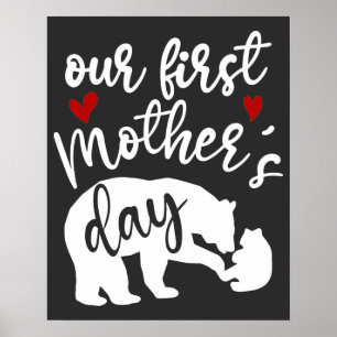 Unser erster Muttertag hört Mama Bären Geschenk, 2 Poster