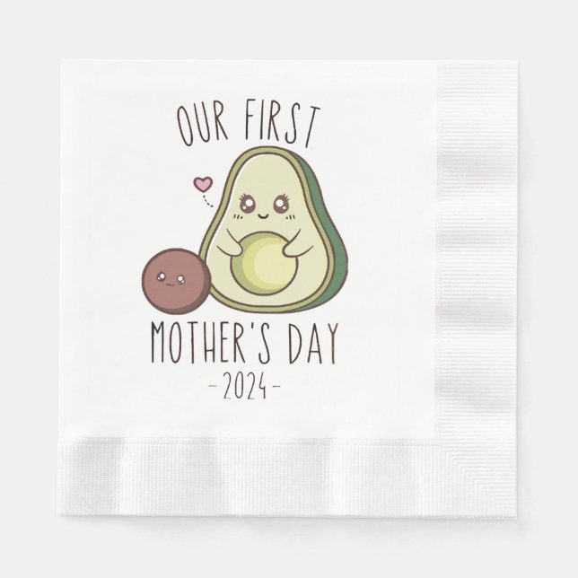 Unser Erster Muttertag lustig Serviette (Vorderseite)
