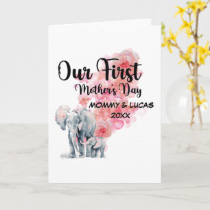 Unser erster Muttertag Mama und Baby Elefanten Karte