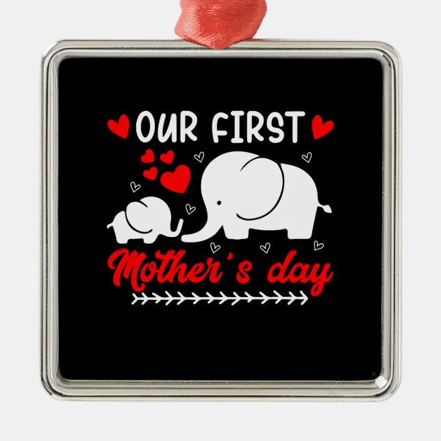 Unser erster Muttertag Ornament Aus Metall (Vorne)