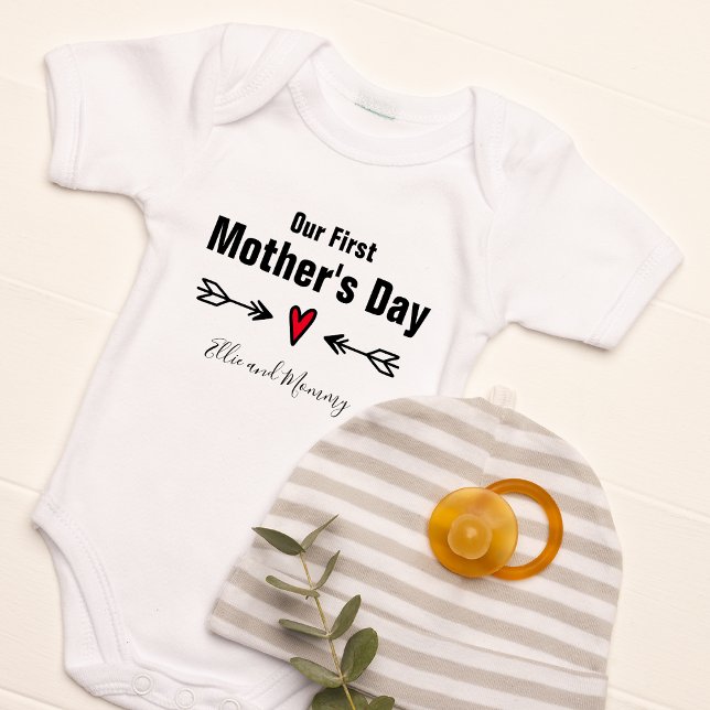 Unser erster Muttertag Personalisiert Baby Strampler (Our First Mother's Day Personalized Baby Bodysuit)
