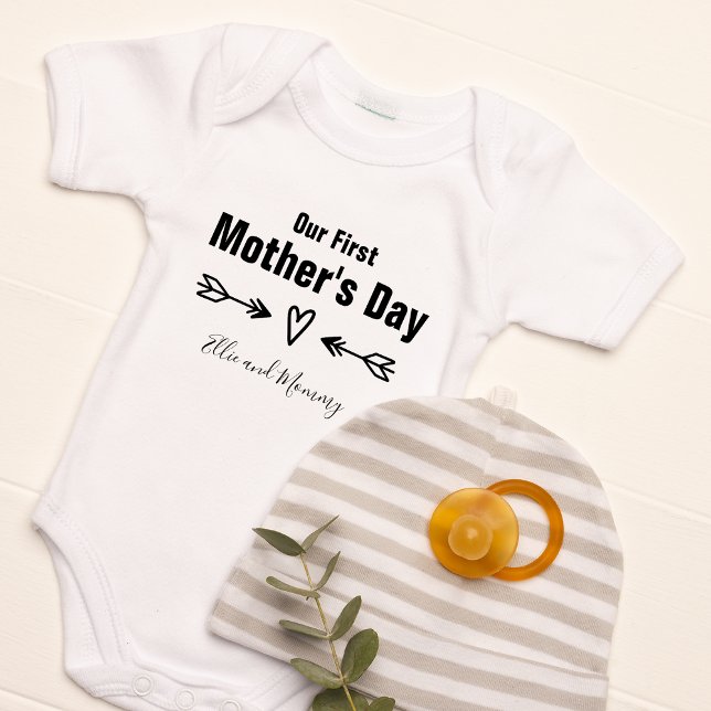 Unser erster Muttertag Personalisiert Baby Strampler (Our First Mother's Day Personalized Baby Bodysuit)