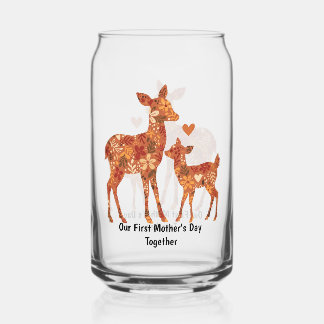 Unser erster Muttertag zusammen – Floral Deer Drin Dosenglas
