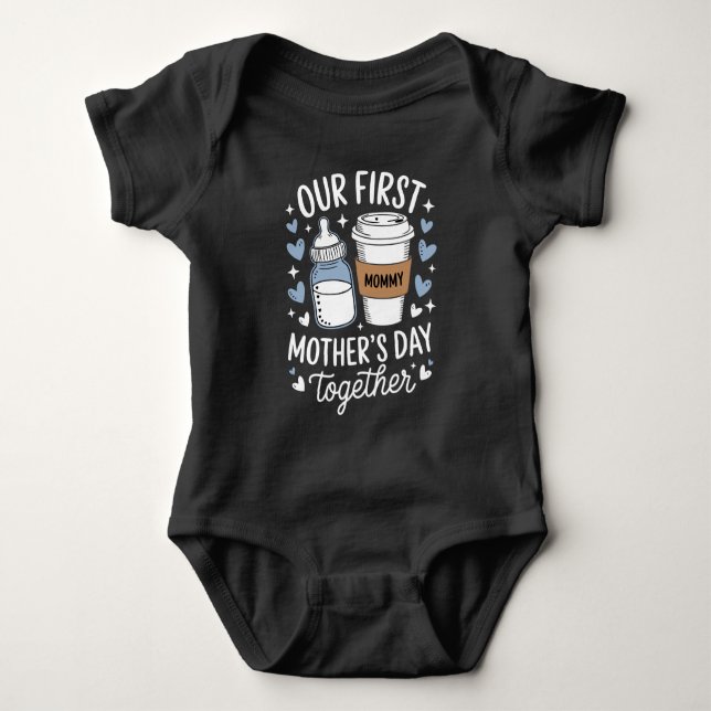Unser erster Muttertag Zusammen Neue Mutter Baby  Strampler (Vorderseite)