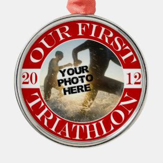 Unser erster Triathlon Ornament Aus Metall