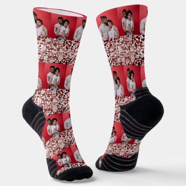 Unser Erster Valentinstag als Foto Socken (Gewinkelt)