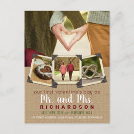 Unser erster Valentinstag als Mr. & Mrs. Ihre Foto Feiertagspostkarte