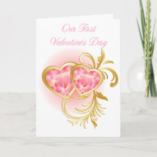 Unser erster Valentinstag Feiertagskarte