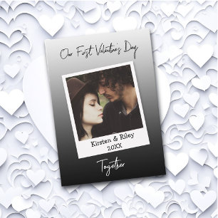 Unser erster Valentinstag Personalisierter Retro Karte