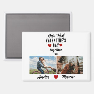 Unser erster Valentinstag zusammen 2 Fotos Magnet