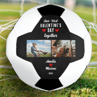 Unser erster Valentinstag zusammen 2 Fotos Schwarz Fußball