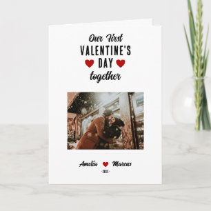 Unser erster Valentinstag zusammen Foto vom Paar Feiertagskarte