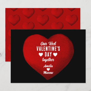 Unser erster Valentinstag Zusammen Herz Paar Feiertagskarte