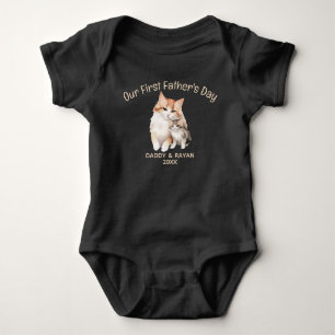 Unser erster Vatertag, Baby Cat individuelle Name  Strampler