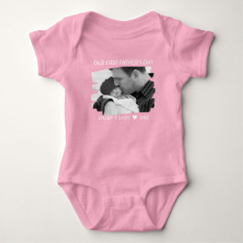 Unser erster Vatertag neues Papa and Baby Foto pin Strampler
