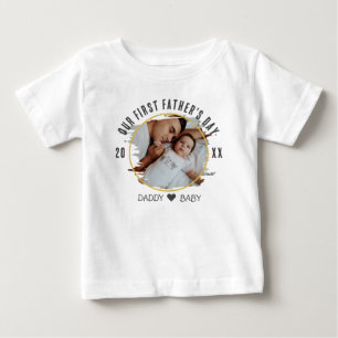 Unser erster Vatertag Neues Papa und Baby Foto T-shirt