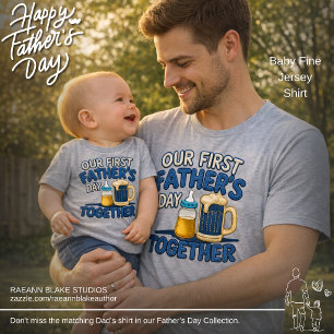 Unser erster Vatertag Zusammen Baby Feine Jersey T-shirt