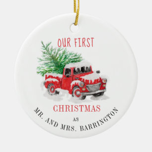 Unser erster Verheirateter Weihnachtsfest Keramik Ornament