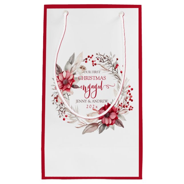 Unser erster Verlobter Weihnachtskranz Kleine Geschenktüte (Vorderseite)