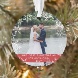 Unser erster Weihnachten Verheirateten Mr. und Fra Ornament