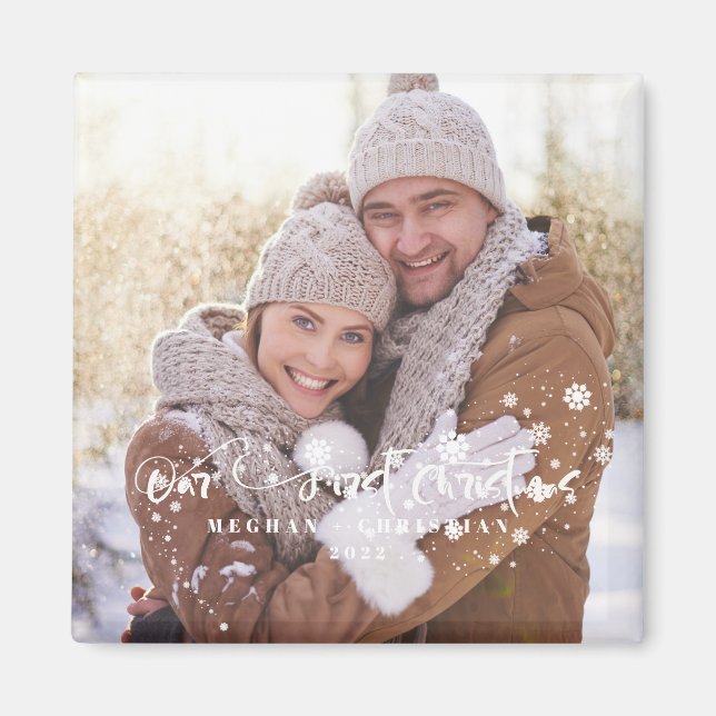 Unser erster Weihnachts-Foto Magnet (Vorne)