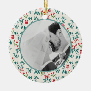 Unser erster Weihnachts-Verheiratet Handgemälde Mi Keramik Ornament