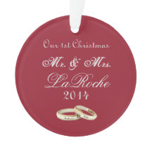 Unser erster Weihnachtsherr u. Frau Red Ornament