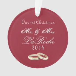 Unser erster Weihnachtsherr u. Frau Red Ornament