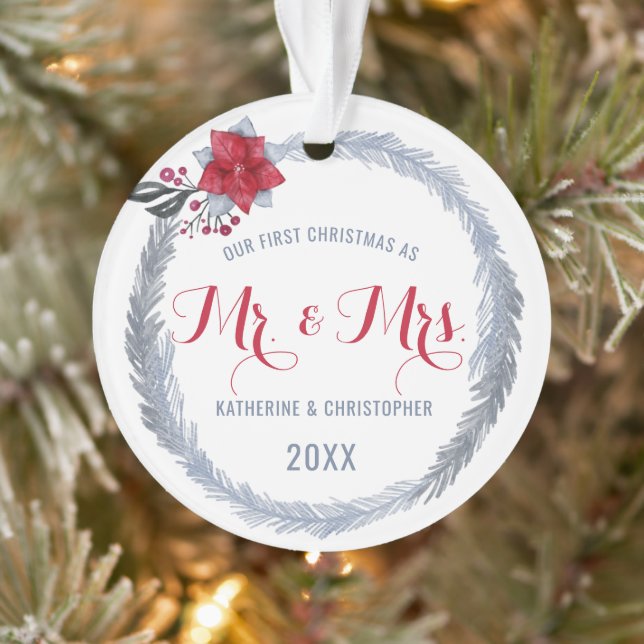 Unser Erster Weihnachtsmann & Mrs. Silver Poinsett Ornament (Baum)