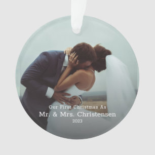 Unser Erster Weihnachtsmann & Mrs. Verheiratet Fot Ornament