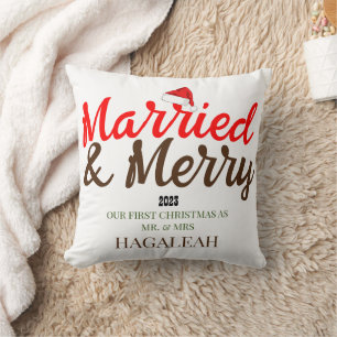 Unser erster Weihnachtsmann und Frau Newlywed fror Kissen