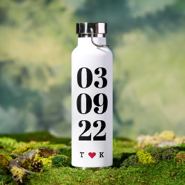 Unser erstes Datum | Benutzerdefiniertes Valentint Trinkflasche
