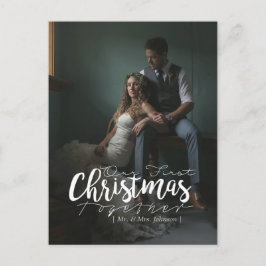 Unser erstes des Weihnachtenfeiertags-Foto Feiertagspostkarte