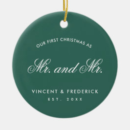 Unser erstes grünes Gay-Foto Keramik Ornament