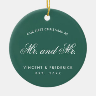 Unser erstes grünes Gay-Foto Keramik Ornament