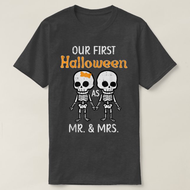 Unser erstes Halloween Mr. Matching Couples Engage T-Shirt (Design vorne)
