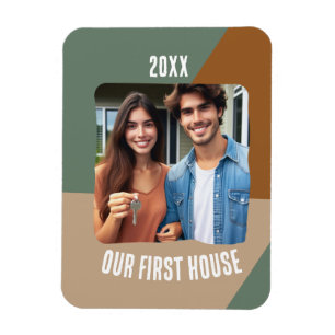 Unser erstes Haus personalisiertes Foto Magnet