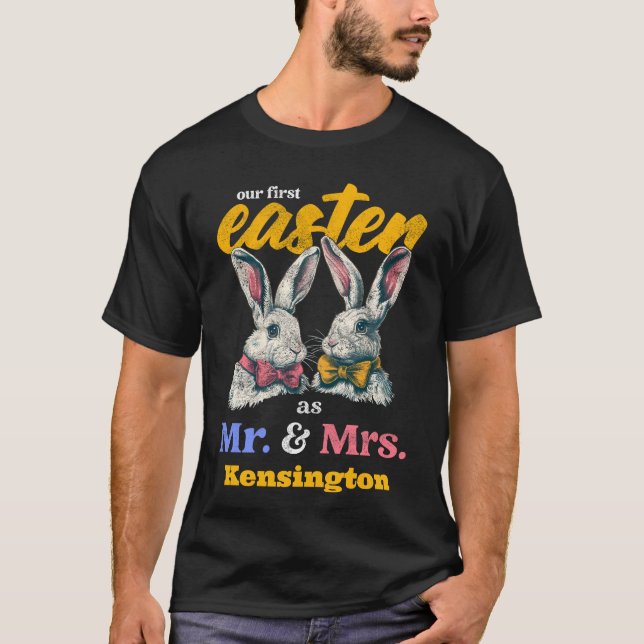 Unser erstes Ostern als Herr und Frau Bunny Rabbit T-Shirt (Vorderseite)