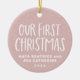 Unser erstes personalisiertes Foto zu Weihnachten Keramik Ornament