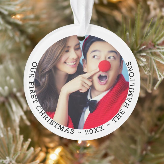 Unser erstes Personalisiertes Foto zu Weihnachten Ornament (Baum)