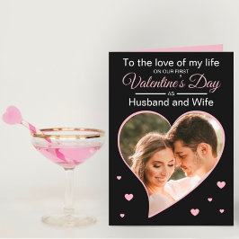 Unser Erstes Valentinstag als Husband & Ehefrau Fo Feiertagskarte