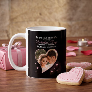 Unser erstes Valentinstags-Foto als Ehemann und Eh Kaffeetasse