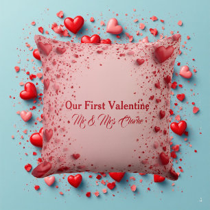 Unser erstes Valentinstagsfest Herr und Frau Roman Kissen
