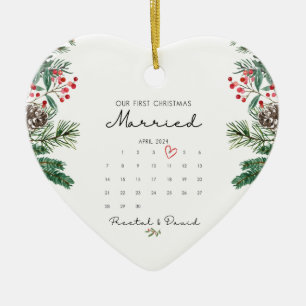 Unser erstes Verheiratetes Weihnachtsgeschenk Keramik Ornament