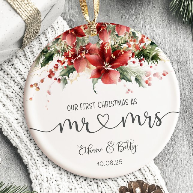 Unser erstes Verheiratetes Weihnachtsgeschmack Mr. Keramik Ornament (Our First Christmas Married Ornament)