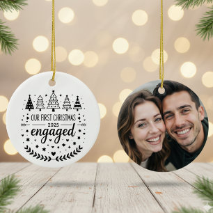 Unser erstes Verlobtes Foto zu Weihnachten 2025 Keramik Ornament