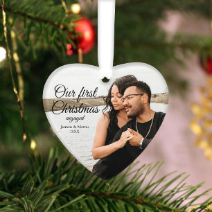 Unser erstes Verlobtes Foto zu Weihnachten Ornament